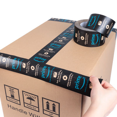 환경 친화적 물 가동 강화 된 검은색 48mm 패키지 Kraft 종이 접착용 포장 테이프 덤보 롤